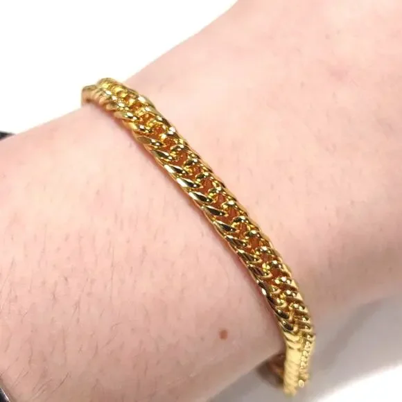 18k Gold Plated Bracelet Double Chain Christmas Birthday Anniversary Gift New!!